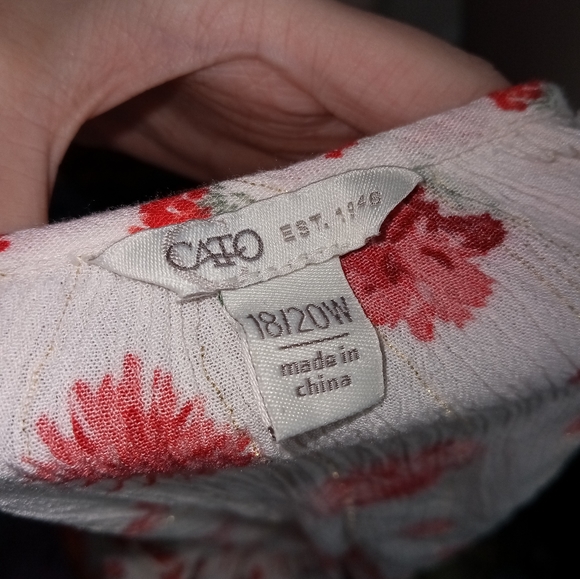 Cato floral print shirt size 18/20 - Picture 7 of 7